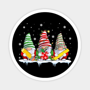 Teacher Gnome Christmas Lights Xmas Gnome Lover Magnet